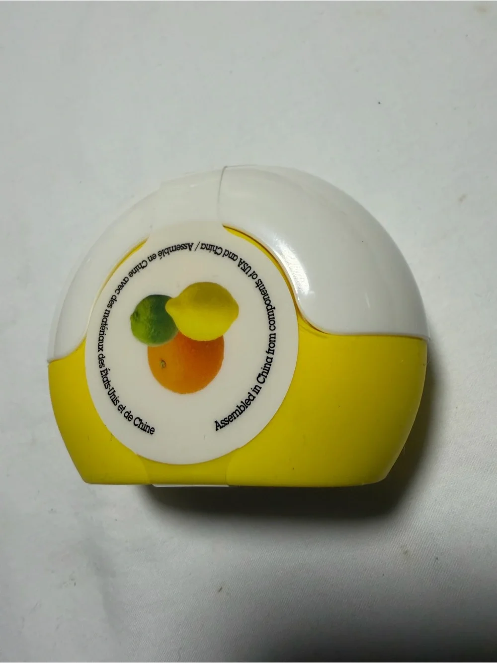 Yellow and White Fruit-Themed Compact Case